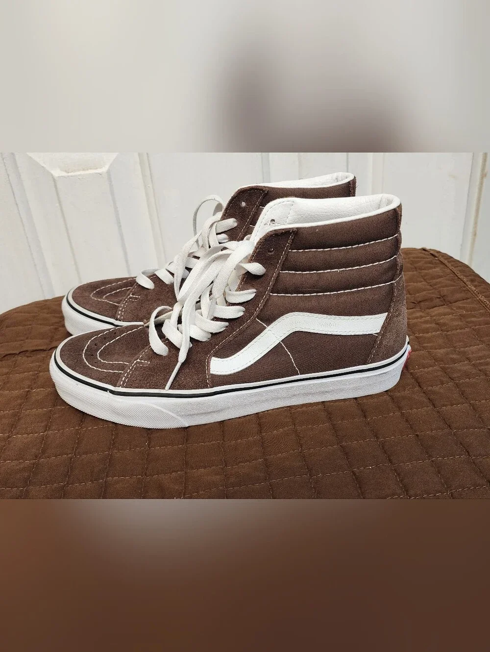 Vans Sk8-Hi Brown Suede Canvas High-Top Sneakers Women 9 Men 7.5 Unisex